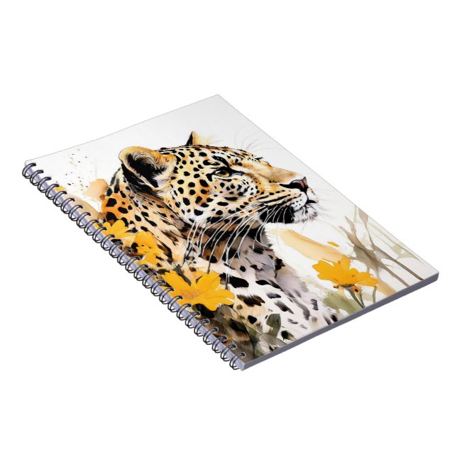 Cuaderno Leopardo Entre Flores Amarillas   (Lado Derecho)