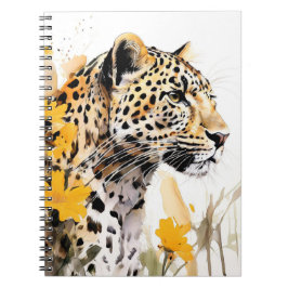Cuaderno Leopardo entre flores Diario de bloc de notas