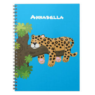 Cuaderno Leopardo lindo durmiendo en un ilustracion de pers