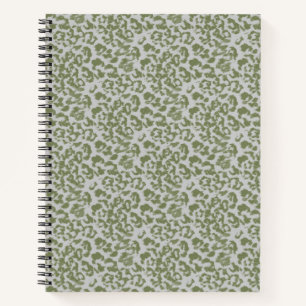 Cuaderno leopardo manchado gris oliva