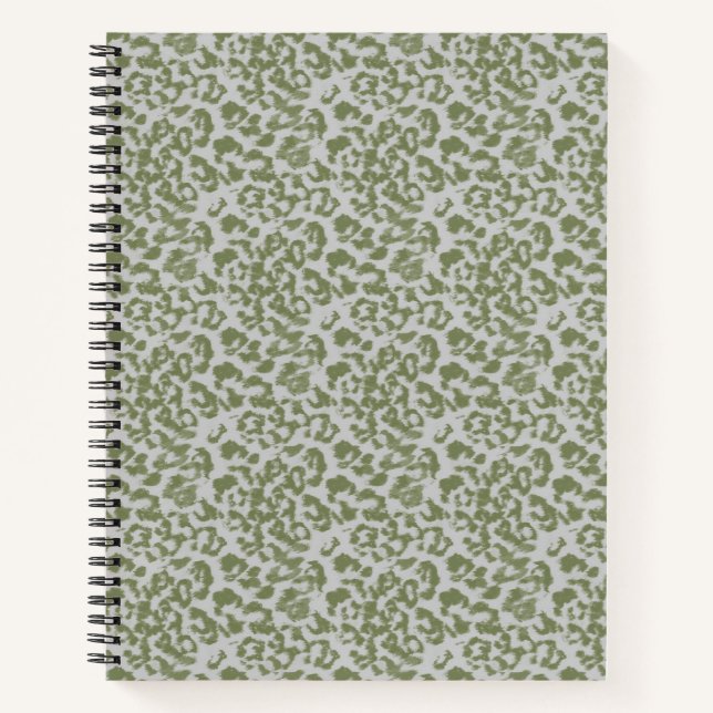 Cuaderno leopardo manchado gris oliva (Anverso)