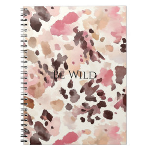 Cuaderno Leopardo marrón crema rosa