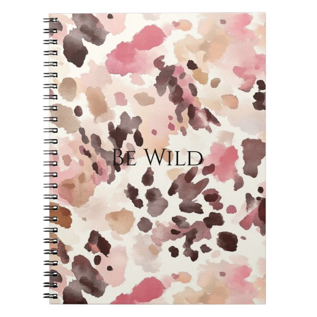 Cuaderno Leopardo marrón crema rosa (Frente)