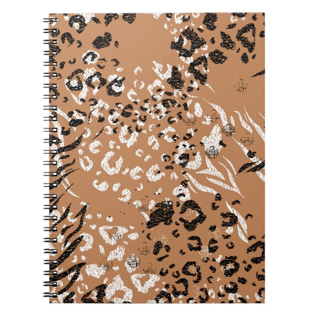 Cuaderno Leopardo moderno. Estampado. Fondo. Naturaleza sal (Frente)