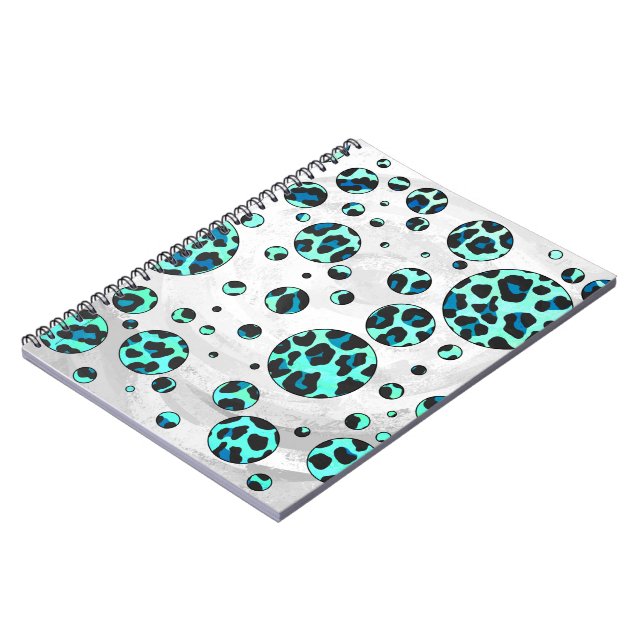 Cuaderno Leopardo negro e impresión Verde azulada (Lado Izquierdo)