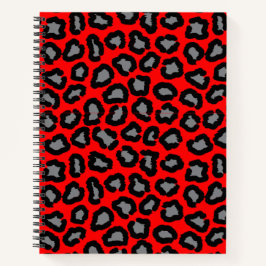 Cuaderno leopardo rojo