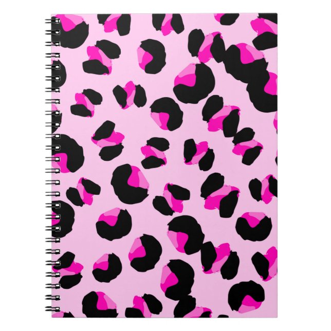 Cuaderno Leopardo rosa. Patrón de piel animal. Leopardo. Pa (Frente)