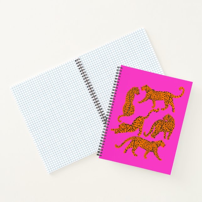 Cuaderno Leopardos abstractos con ilustracion labial rojo (Interior)
