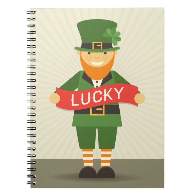 Cuaderno leprechaun afortunado (Frente)