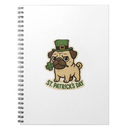 Cuaderno Leprechaun Pug Día de San Patricio