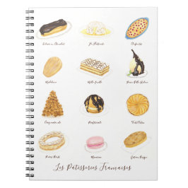Cuaderno Les Pâtisserie Françaises acuarela