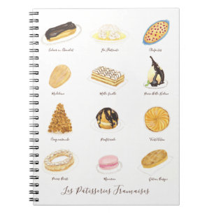Cuaderno Les Pâtisserie Françaises acuarela