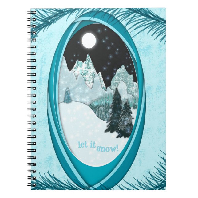 Cuaderno Let It Snow Winter Poker Cards Snowy Mountains (Frente)