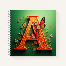 Cuaderno Letra (A) con rosas y mariposas