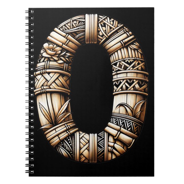Cuaderno Letra Aloha O Personalizado hawaiana polinesia ini (Frente)