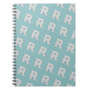 Cuaderno Letra Aqua Mint Silver monograma R