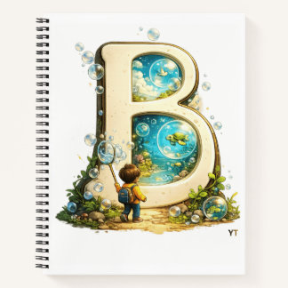 Cuaderno Letra B Inicial | Regalo de alfabeto acuarela