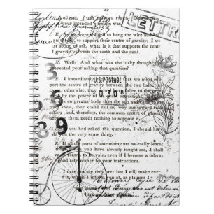 Cuaderno Letra blanca y negra que escribe efemera