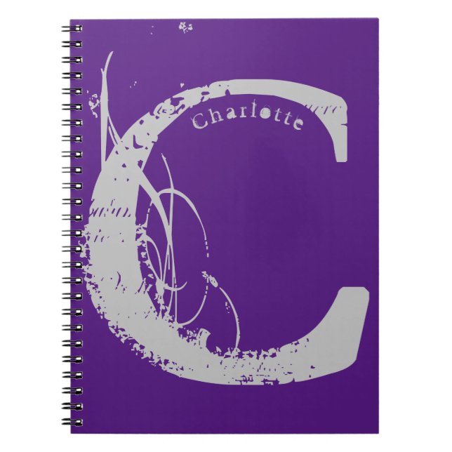 Cuaderno Letra de alfabeto grunge gigante C con cualquier n (Frente)