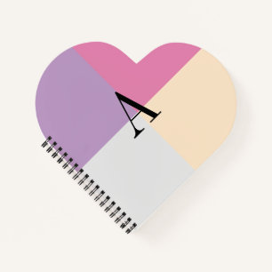 Cuaderno Letra de Monograma Cuatro Colores Pastel