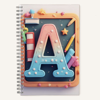 Cuaderno ✏️ Letra de monograma de vuelta a la escuela Estil