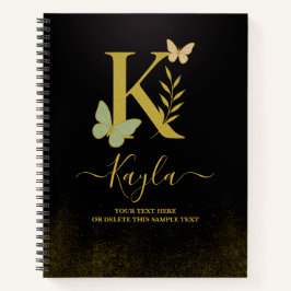 Cuaderno Letra de oro K mariposa