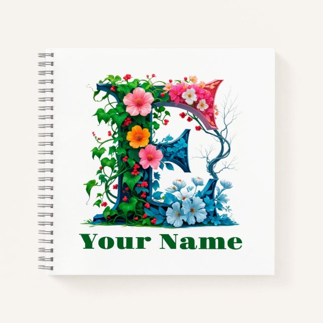 Cuaderno Letra E Personalizada (Anverso)