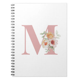 Cuaderno Letra floral inicial monograma