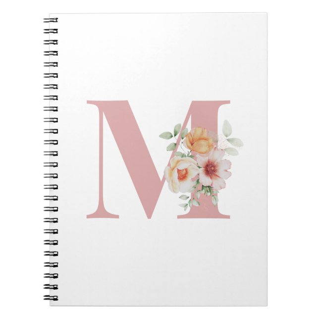 Cuaderno Letra floral inicial monograma (Frente)