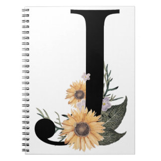 Cuaderno Letra floral tipografía J