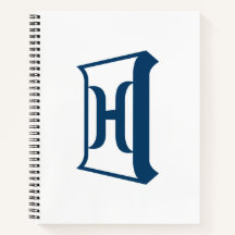 Letra H Azul Real Elegante Monograma Inicial
