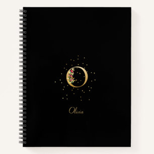 Cuaderno Letra Inicial de Monograma Moderno O Patrón Floral
