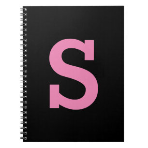 Cuaderno Letra inicial simple Personalizado color sólido