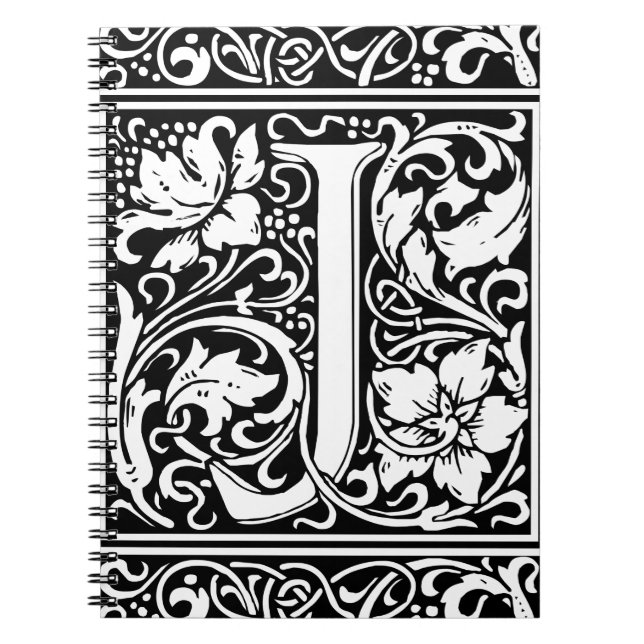 Cuaderno Letra J Monograma medieval Art Nouveau (Frente)