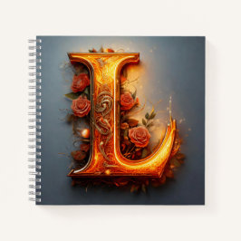 Cuaderno Letra (L) con rosas rosadas