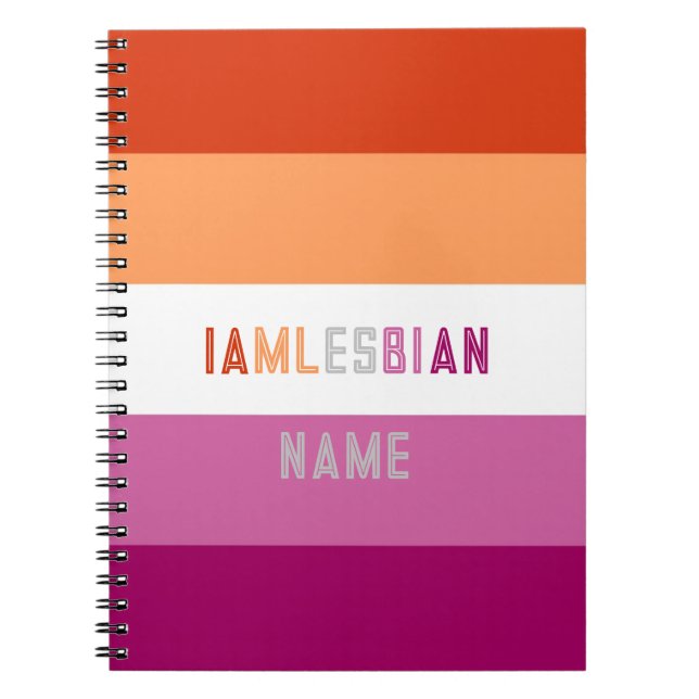 Cuaderno Letra LGBTQ personalizado personalizada Lesbiana (Frente)