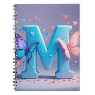 Cuaderno Letra M Colorida con Mariposas