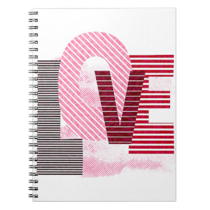 Cuaderno Letra magenta geométrica de amor