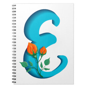 Cuaderno Letra mayúscula E monograma floral