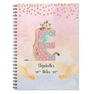 Cuaderno Letra monograma E Baby Giraffe Chica Diario
