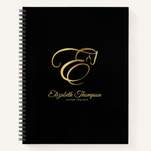 Cuaderno Letra monograma E caballo
