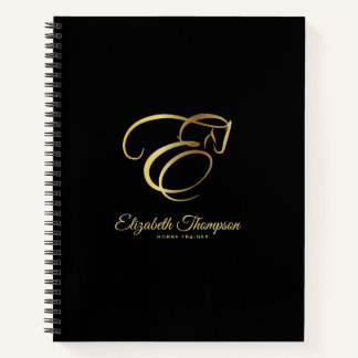 Cuaderno Letra monograma E caballo