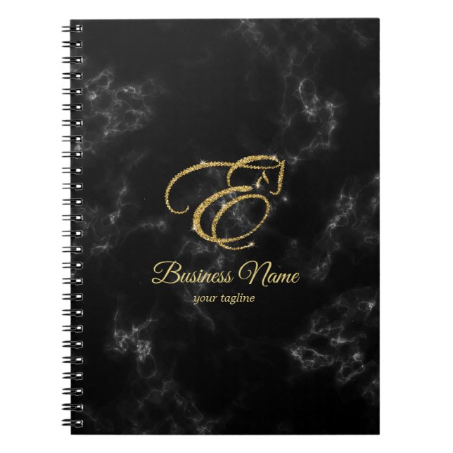 Cuaderno Letra monograma E Caballo con purpurina dorado (Frente)