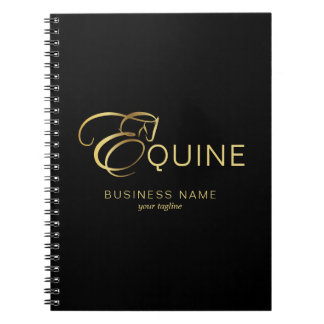 Cuaderno Letra monograma E Caballo en color oro