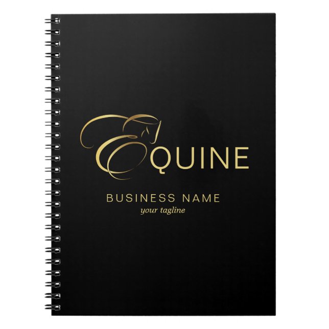 Cuaderno Letra monograma E Caballo en color oro (Frente)