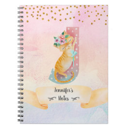 Cuaderno Letra monograma J Kitten Chica Diario