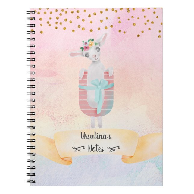 Cuaderno Letra Monograma U Oveja Linda Chica Escuela en Cas (Frente)