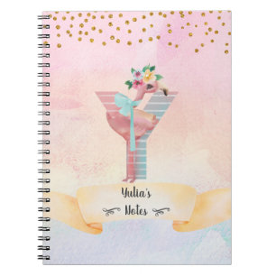Cuaderno Letra monograma Y Baby Flamingo Girly Daily Diary