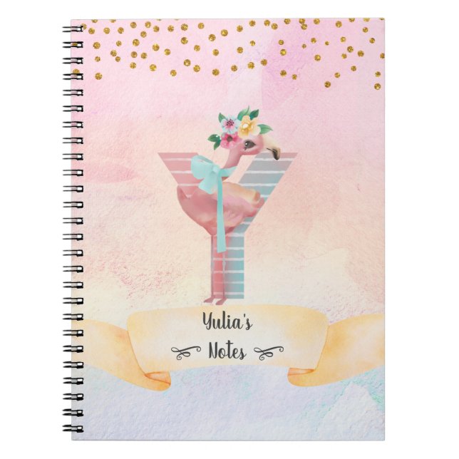 Cuaderno Letra monograma Y Baby Flamingo Girly Daily Diary (Frente)