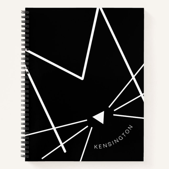 Cuaderno Letra negra y blanca de gato M monograma personali (Anverso)